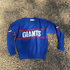 Vintage Cliff Engle New York Giants Sweater NFL Blue Mens Size XL Made In USA